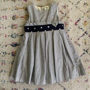 OshKosh B'Gosh Dress Girls 3T Blue Striped Sleevelesss